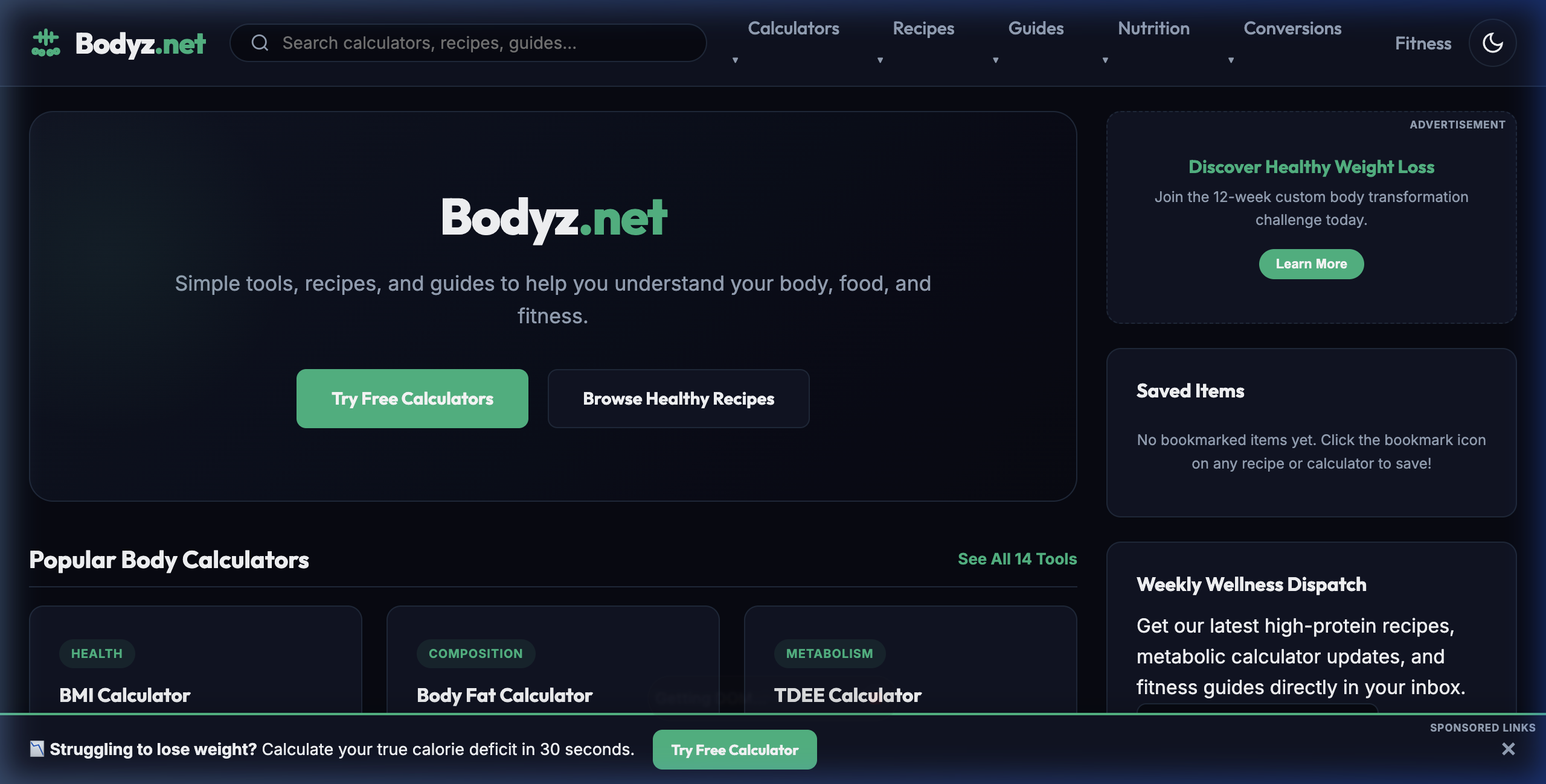 Bodyz.net Interactive Wellness Portal Desktop Mockup by SwirlCraft Digital